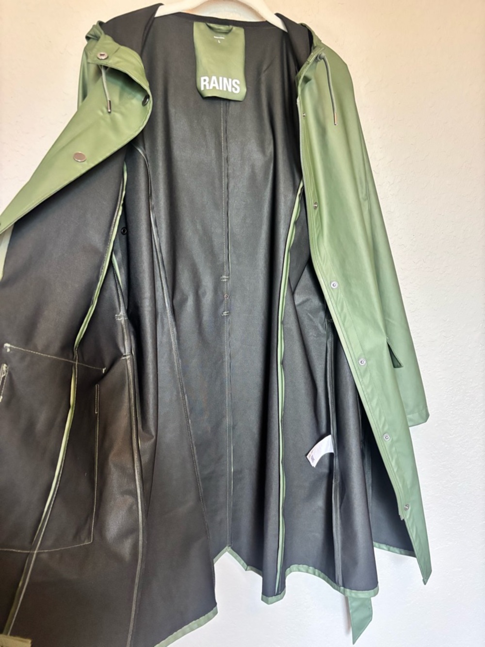 Rains Curve Waterproof Belted Jacket - Picture 9 of 16
